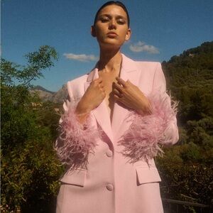 🎀BNWT SOLD OUT Zara Pink Blazer Structured Suit Jacket